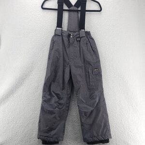 Weatherproof 32 Degrees Winter Snow Bib Pants Youth 7/8 Gray Removable Suspender
